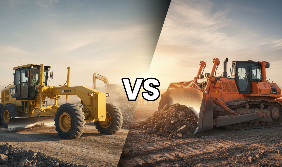 Motor Grader vs Bulldozer