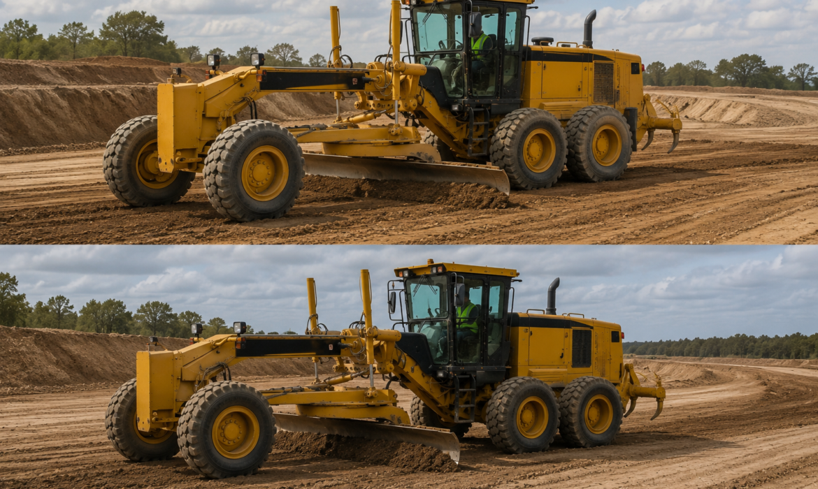 motor grader all wheel drive vs tandem