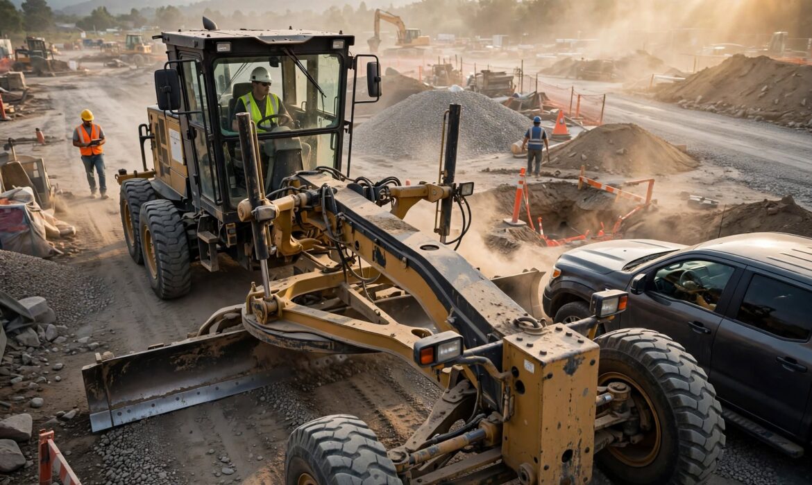 motor grader cab visibility problems